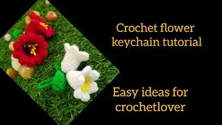 Easy Crochet Flower Keychain Tutorial #crochet #keychain #viralvideo #handmade #amigurumi 