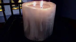 Lusions Marble Pillar Candle Burning Time-Lapse