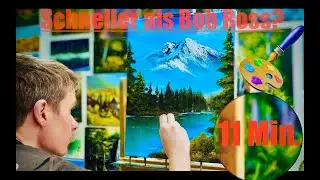 Schneller als Bob Ross / Ein Bild malen in unter 11 Min. / geht das ? / Bob Ross Speedpainting