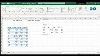How to get top gainers and losers from Excel table