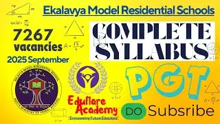 Eklavya Model Residential School (EMRS) PGT Syllabus 2025 🔥 Complete Exam Pattern & Syllabus. #emrs