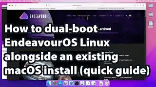 How to dual-boot EndeavourOS alongside an existing macOS install (super quick guide)