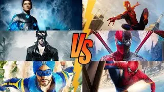 3 Spiderman Vs Krrish, Flying Jatt & Gone / Toby spider man, Andrew spider man & Tom spider-man
