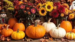 Pumpkin & Floral Autumn Art  4K Halloween Slideshow for TV