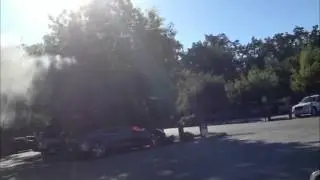 Fisker Karma car on fire
