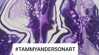 [323] Purple Passion! Acrylic Pour on New  8 Inch Round #art#easyabstractart#tammyandersonart