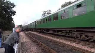 SECR P class 323 Bluebell & SECR C Class 592 power out of Sheffield Park 10-09-13