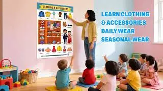 Reversible Clothing & Food Chart for Kids 👕🍎 | Educational Wall Chart for Early Learning