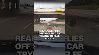 Rear axle flies off stolen car trying to flee Michigan police