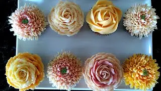Cupcake Roses. Buttercream icing Roses. Cupcake design. Buttercream icing flowers.
