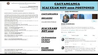 ICAI EXAM NOV-2020 : POSTPONED