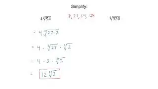 Simplifying Cube Roots Using the Multiplication Property of Radicals Numerical Examples