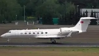 Turkey - Air Force Gulfstream G550 TC-CBK close up taxiing + takeoff at Berlin Tegel Airport