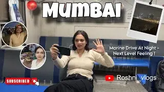 Marine Drive at Night l Exploring India l juhu beach🌊 #marinedrive#mumbai#marineline#nightlife#vlog