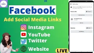 Facebook Me YouTube, Twitter, Instagram, Ka Link Kaise Jode | How To Add Social Media Link In Fb