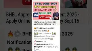#bhel #jobs #vacancy #recruitment #shorts #shortsfeed