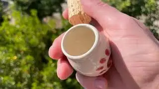 Mini Ceramic Stash Jar - Small Container with Airtight Natural Cork Lid - Hand Painted Miniature ...