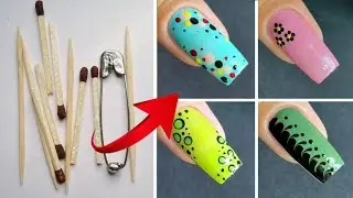 Top 8 Easy Nailart at Home || No tools Nailart || Nailart using Safety pin 🧷 #nailart #naildesign