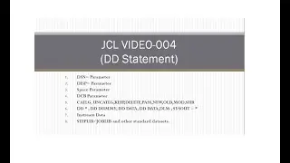 JCL | Job Control Language | 04 | DD Statement