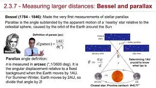 2.3.7-2.3.8 - Measuring larger distances: Bessel and Parallax angles + distances