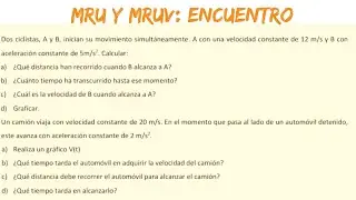 Cinemática Problemas de Encuentro MRU MRUV