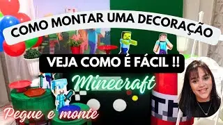  DECORA&Ccedil;&Atilde;O MINECRAFT - PEGUE E MONTE GASTANDO POUCO!#aniversario #festa #fiesta #v&iacute;deo 