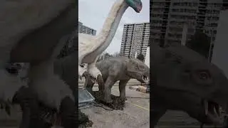 My grandson exploring Dino park in Canada #canada #travel #dinosaurs #jurassicworld
