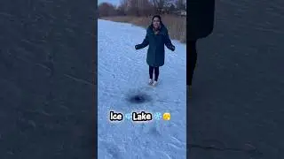 -6 &deg;C  🌡️ Ice Lake‼️can be Danger, Don&rsquo;t try this!?❄️🏞️ #snow #lifeingermany #minivlog
