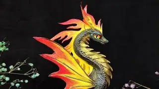 Fantasy fire dragon figure