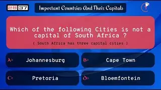 Quiz On Important Countries And Their Capitals | 37 Questions And Answers In English | GK