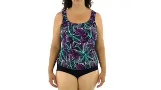 Topanga Plus Size Mint Julep Tank Strap Tankini Top | SwimOutlet.com