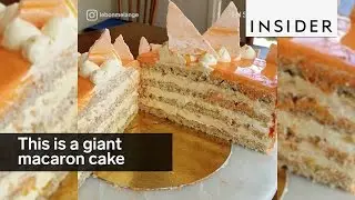 This is a giant macaron cake