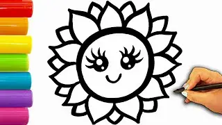 Как нарисовать цветок 🌻🌈 Рисунок радужного цветка для детей