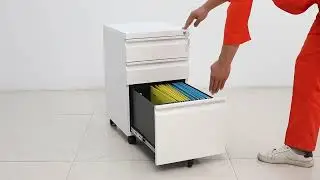 How to Install White Gooseneck Three-drawer Movable Cabinet