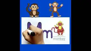 How To Draw and Paint Alphabet Capital Letters M For Kids /#shorts #trending #abcd #alphabet #abc