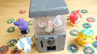 5つ星コインを全部投入！【妖怪ガシャ動画】3回目 S級妖怪狙いで6回まわします！妖怪ウォッチ2 犬神 影オロチ 心オバア