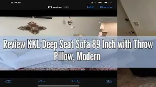 Review KKL Deep Seat Sofa 89 Inch with Throw Pillow, Modern Sofa, Couches for Living Room, Comfy Sof