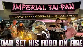 Dad SETS HIS FOOD ON FIRE in Tenerife! 🔥 Best Restaurant in Las Americas?
