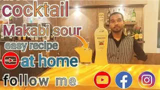 cocktail (makabi)sour easy recipe at home (rum sour) 2023