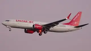 全新出廠韓國波音737 MAX 8抵達臺南機場！Brand New Korean  Eastar Jet 737 MAX 8 landing at Tainan Airport (TNN/RCNN)