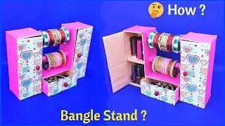Bangle Stand making at home from Waste Cardboards | Best out of waste | DIY Jewellery Organizer