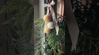 FAUX SUEDE BAUBLES with left over wall paint and baking soda. #christmas #christmasdecor #homedecor