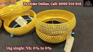 12g broad bangles | Light Weight Grand look Gold Broad bangles | NSK Thangamaaligai wedding bangles