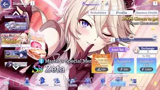 tirando sumons al banner de Zeta Master's Special Menu en The eminence in shadow Master Of garden