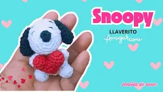 SNOOPY LLAVERO - Amigurumi Tutorial- Patr&oacute;n Espa&ntilde;ol e Ingles