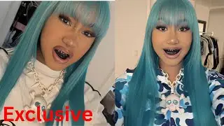 В новых видео в TikTok Норт Уэст демонстрирует пирсинг на переносице, черные гриллы и кулон с бри...