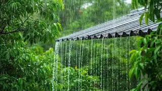 Heavy Rainstorm in tin Roof All Night &ndash; Soothing Rain Sounds for Deep Sleep,  Stress relief & Relax