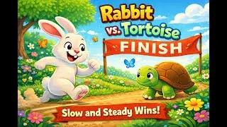Rabbit vs Tortoise 🐰🐢 | Short Moral Story for Kids #shorts