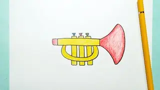 Drawing Music Instrument Drawing Trumpet