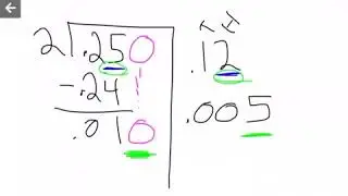 Dividing decimals by whole number with regrouping